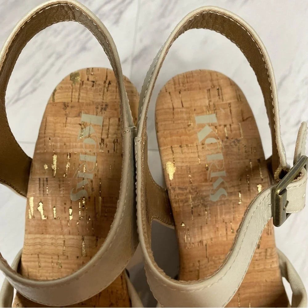 Kork Ease Dawson Platform Wedge Faux Leather Sandal 7M